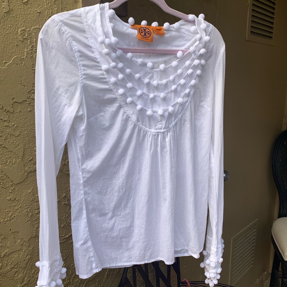 Tory Burch cotton shirt with Pom poms